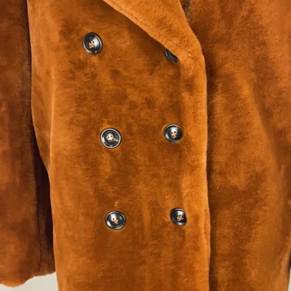 Lulu’s NWT Avante Brown Faux Fur Double Breasted Coat - Picture 8 of 13